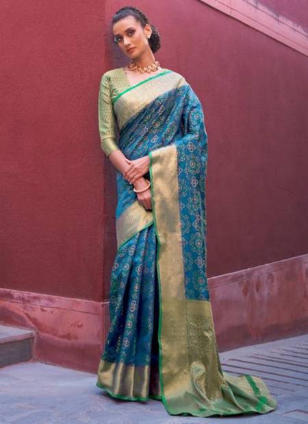 Sky Blue Colour RAJTEX KSHAYRA SILK Heavy Festive Wear Designer Fancy Saree Collection 180004